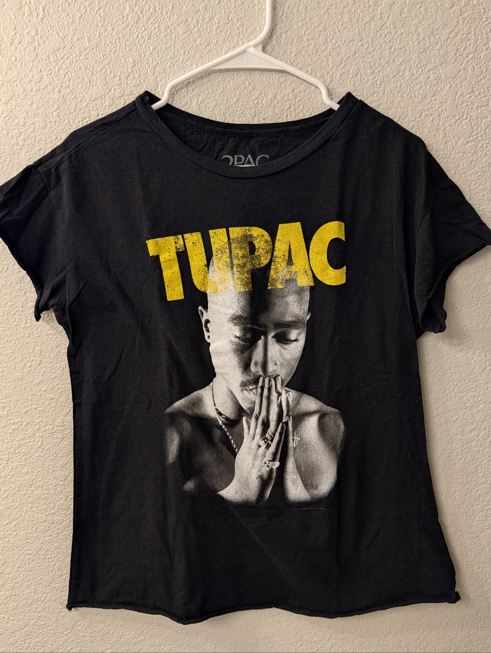 2pac Tupac Tee Shirt, Screenprinted Photo, Black, Size Medium, 100% Cotton